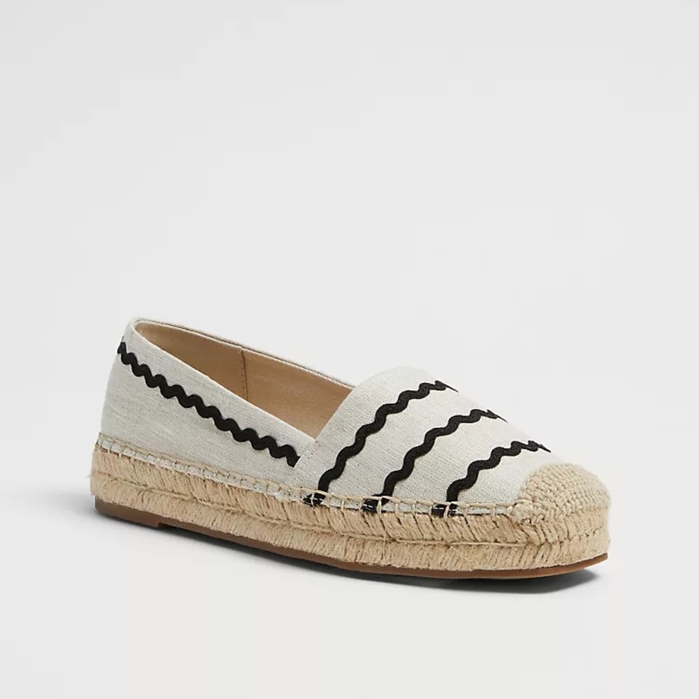 Ann Taylor Persephone Ric Rac Linen Espadrille Flats